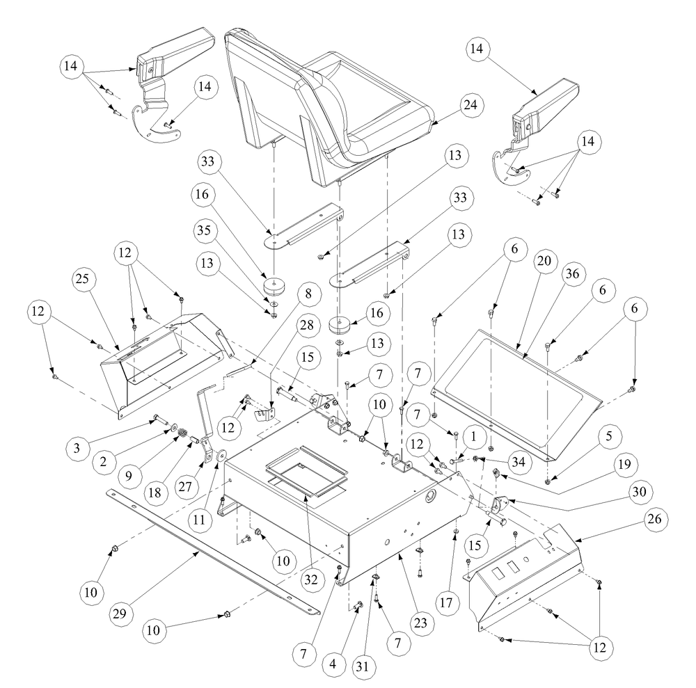 Control Assembly 48 Inch Diagram and Parts List for Z-FORCE48 53AA5A7M710-53AA5A7M712 Cub Cadet Lawn Tractor